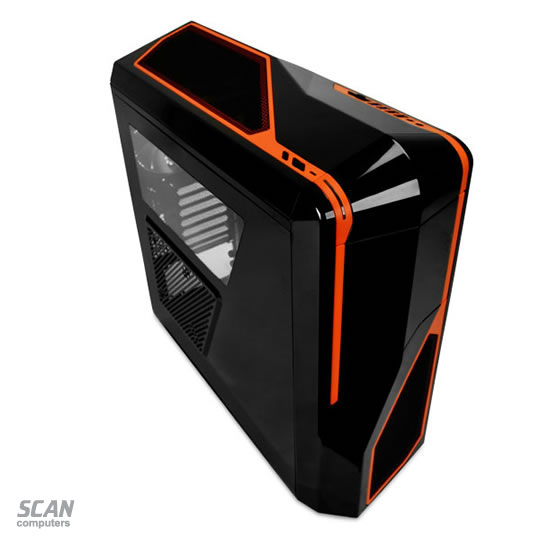 NZXT Phantom 410 Black with Orange Trim Mid Tower 2x120mm 1x140mm with Side Win